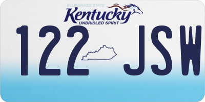 KY license plate 122JSW