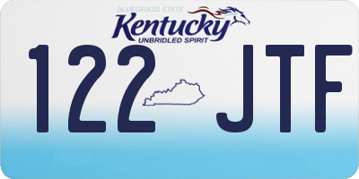 KY license plate 122JTF