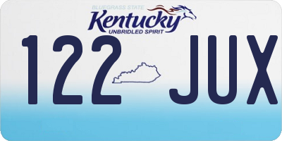 KY license plate 122JUX