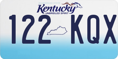KY license plate 122KQX