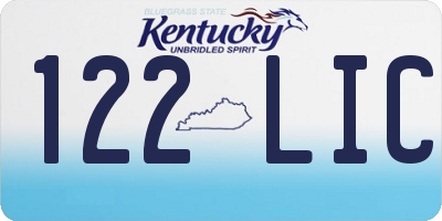 KY license plate 122LIC
