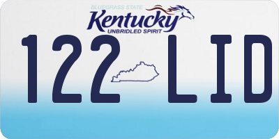 KY license plate 122LID