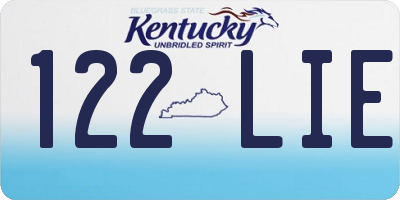 KY license plate 122LIE