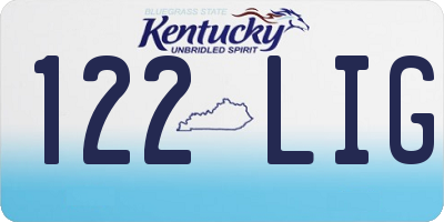 KY license plate 122LIG