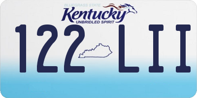KY license plate 122LII