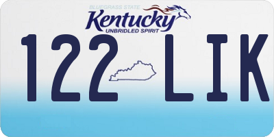KY license plate 122LIK
