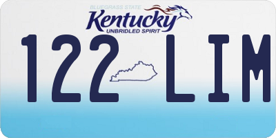 KY license plate 122LIM