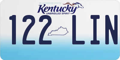 KY license plate 122LIN