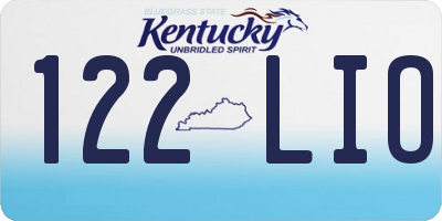 KY license plate 122LIO