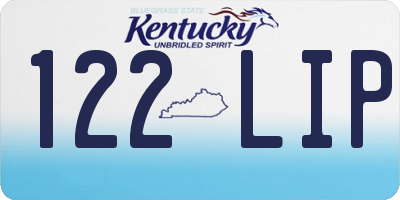 KY license plate 122LIP