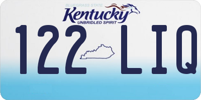 KY license plate 122LIQ