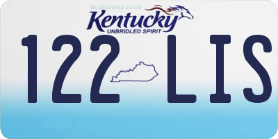 KY license plate 122LIS