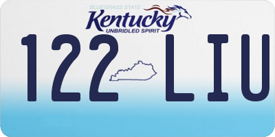 KY license plate 122LIU