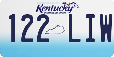 KY license plate 122LIW