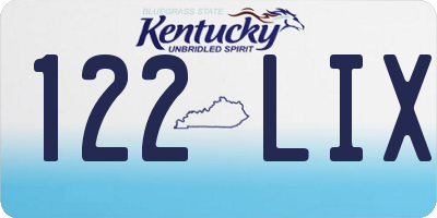 KY license plate 122LIX