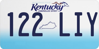 KY license plate 122LIY