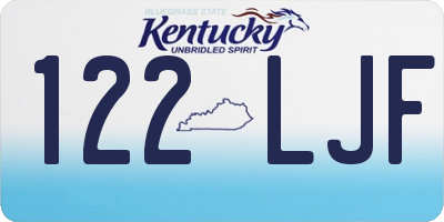 KY license plate 122LJF