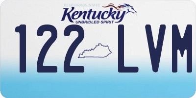 KY license plate 122LVM