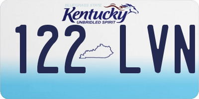 KY license plate 122LVN