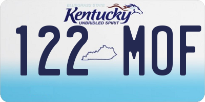 KY license plate 122MOF