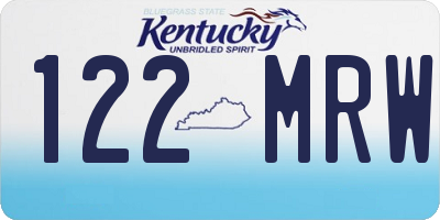 KY license plate 122MRW