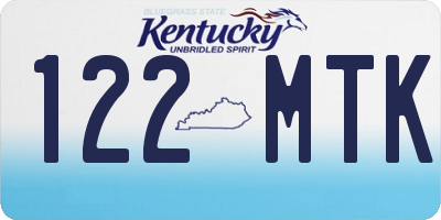 KY license plate 122MTK