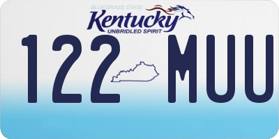 KY license plate 122MUU