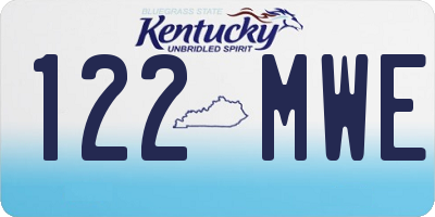 KY license plate 122MWE