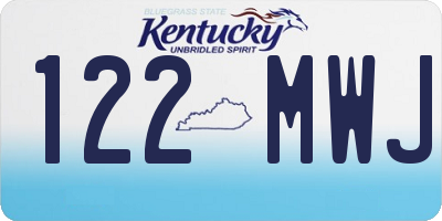 KY license plate 122MWJ