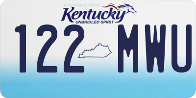 KY license plate 122MWU