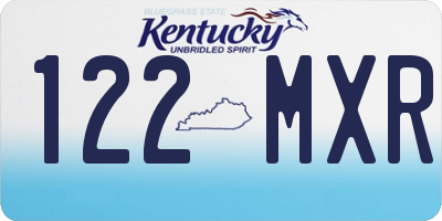 KY license plate 122MXR