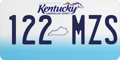 KY license plate 122MZS