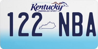 KY license plate 122NBA