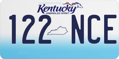 KY license plate 122NCE