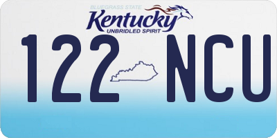 KY license plate 122NCU