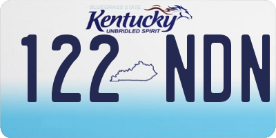 KY license plate 122NDN
