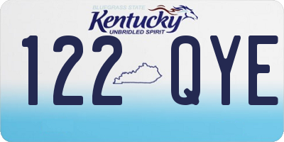 KY license plate 122QYE
