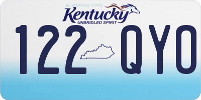 KY license plate 122QYO