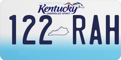 KY license plate 122RAH