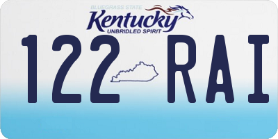 KY license plate 122RAI