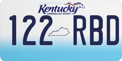 KY license plate 122RBD