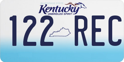 KY license plate 122REC