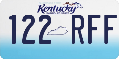 KY license plate 122RFF