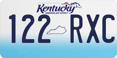 KY license plate 122RXC