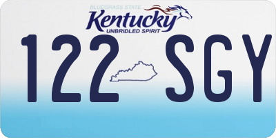 KY license plate 122SGY