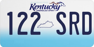 KY license plate 122SRD