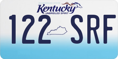KY license plate 122SRF