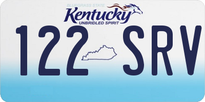 KY license plate 122SRV