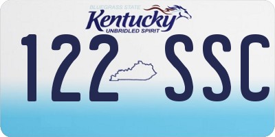 KY license plate 122SSC