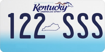 KY license plate 122SSS